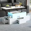 OKWISH Table Basse - Relevable avec 4 Tiroirs et Rangement Voir les images du produit 1