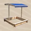 Sandkasten Blau Buddelkiste Holz Box Dachabdeckung Produktbild-Vorschau 4