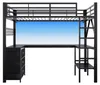 Metalowe łóżko piętrowe 90x200 cm z biurkiem w kształcie Podgląd zdjęcia produktu 13