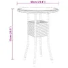 vidaXL Table de jardin Ø60x75 cm verre dur et poly rotin Voir les images du produit 9