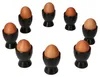 8x Nero Eierbecher schwarz Steingut für 8 Personen Produktbild-Vorschau 1