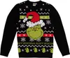 A black Christmas sweater with a Grinch design. Produktbild-Vorschau