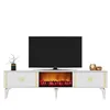 Skye Decor, Doruk Fireplace - White, Gold, TV-Ständer, Produktbild-Vorschau 2