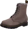A single grey Dr. Martens boot with fur lining is shown against a white background. Produktbild-Vorschau