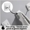 DEKAZIA® Gancio Adesivo Beige Milk-Coffee – Appendiabiti Anteprima dell’immagine prodotto 6
