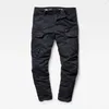 A pair of black G-Star ROVIC ZIP 3D REGULAR TA cargo pants are displayed front and center against a plain white background. Produktbild-Vorschau