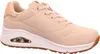 A side view of a beige Skechers sneaker with a white sole and brown outsole. Anteprima dell’immagine prodotto