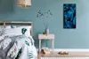 Küche Wohnzimmer Wand Leinwand Uhr 30x60 Gemälde Blüten Produktbild-Vorschau 4