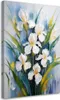 Leinwandbild Weiße Schwertlilien Blumen Gemalt 70x100 Feeby Produktbild-Vorschau 1
