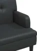 Close-up view of the armrest and seat of a black sofa. Náhled obrázku produktu