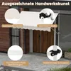 A white awning is installed above a wooden door, with close-up insets highlighting its features. Anteprima dell’immagine prodotto