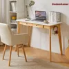 Massivholz-Schreibtisch 120 cm, weiß, 2 Schubladen, mit Haken Productafbeelding-voorbeeld