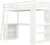 Sweiko Lit surélevé, Lit d'enfant, Étagère de rangement Voir les images du produit 12