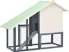 vidaXL Kaninchenstall Grau und Weiß 140x63x120 cm Tanne Produktbild-Vorschau 4