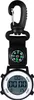 A digital watch with a carabiner clip and a compass attached. Produktbild-Vorschau