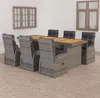 vidaXL 9-tlg. Garten-Essgruppe mit Kissen Poly Rattan Grau Produktbild-Vorschau 18