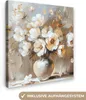 MuchoWow® - Leinwandbilder - Vase - Blumen - Kunst - Gold, Produktbild-Vorschau 1