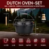 GUSSKÖNIG Dutch Oven Set [4.5L] mit Füßen - Eingebrannter Produktbild-Vorschau 2