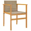 Gartenstühle 2 Stk. Beige Poly Rattan und Massivholz Produktbild-Vorschau 4
