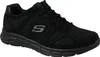 A black Skechers athletic shoe is shown from a side angle against a white background. Produktbild-Vorschau