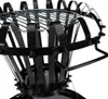 A close-up view of a black metal fire pit. Produktbild-Vorschau