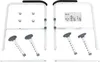 A disassembled toilet support frame and its components are laid out on a white background. Podgląd zdjęcia produktu