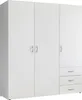 Kleiderschrank "Harry" in Weiß mit 3 Schubladen und 3 Produktbild-Vorschau 1