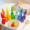Ulanik Montessori Jouets en bois Poupées arc-en-ciel à Voir les images du produit 10