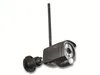 A black and gray wireless IP surveillance camera with an antenna, mounted on a black bracket, against a white background. Produktbild-Vorschau