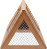 A triangular wooden structure with mesh panels, likely a small animal enclosure. Náhľad obrázku produktu
