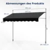 COSTWAY Klemmmarkise 250 cm breit, Balkonmarkise ohne Produktbild-Vorschau 7