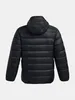 The back view of a black puffer jacket with a hood. Produktbild-Vorschau