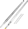 Two metal drawer slides and a set of screws are laid out on a white background. Anteprima dell’immagine prodotto