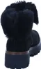 A black boot with a thick sole and fur trim is shown from the back. Produktbild-Vorschau