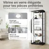 K-Möbel Vitrine en verre debout en noir (176x67x33 cm) avec Voir les images du produit 4