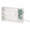 A close-up view of a clear plastic battery pack for string lights, showing the circuit board with 'ON', 'TIMER', and 'OFF' labels. Produktbild-Vorschau