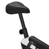 A close-up view of the seat and seat post of a stationary bicycle. Produktbild-Vorschau