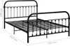 A black metal bed frame is shown from a side angle with dimensions indicated. Produktbild-Vorschau