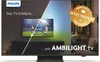 A Philips Ambilight TV is shown in a living room setting, with promotional text and a badge. Produktbild-Vorschau