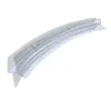 A transparent, curved shower door seal with water droplets on it, isolated on a white background. Podgląd zdjęcia produktu