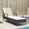 Sonnenliege mit Auflage Schwarz 63x200x81 cm Poly Rattan Produktbild-Vorschau 2