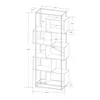 A technical drawing of a bookshelf with dimensions indicated. Náhled obrázku produktu