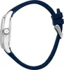 Side view of a watch with a blue strap and silver casing. Náhled obrázku produktu