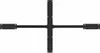 A black metal table leg in a spider shape on a white background. Náhled obrázku produktu