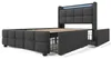 Polsterbett, 90x200 Grau, USB + LED + 2 Schubladen, Produktbild-Vorschau 4