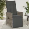Möbel Gartensessel Verstellbar mit Kissen Grau Poly Rattan Produktbild-Vorschau 1