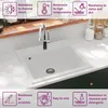 vidaXL Granitspüle Einzelbecken Weiß Produktbild-Vorschau 6