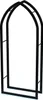 A black metal firewood rack with an arched top, shown against a white background. Podgląd zdjęcia produktu