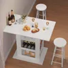 WOLTU Bartisch mit Stauraum, 2 Glashaltern, 3 Produktbild-Vorschau 2