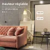 HOMCOM Lampadaire lampe sur pied de salon réglable en Voir les images du produit 4
